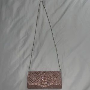 ROSE GOLD SHOULDER CLUTCH BAG